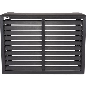 Floli Kunststof Airco Cover Buitenunit Omkasting  Houtlook Grijs Wandmontage