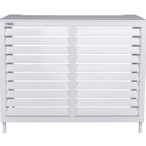 Floli Kunststof Airco Cover Buitenunit Omkasting  Houtlook Wit