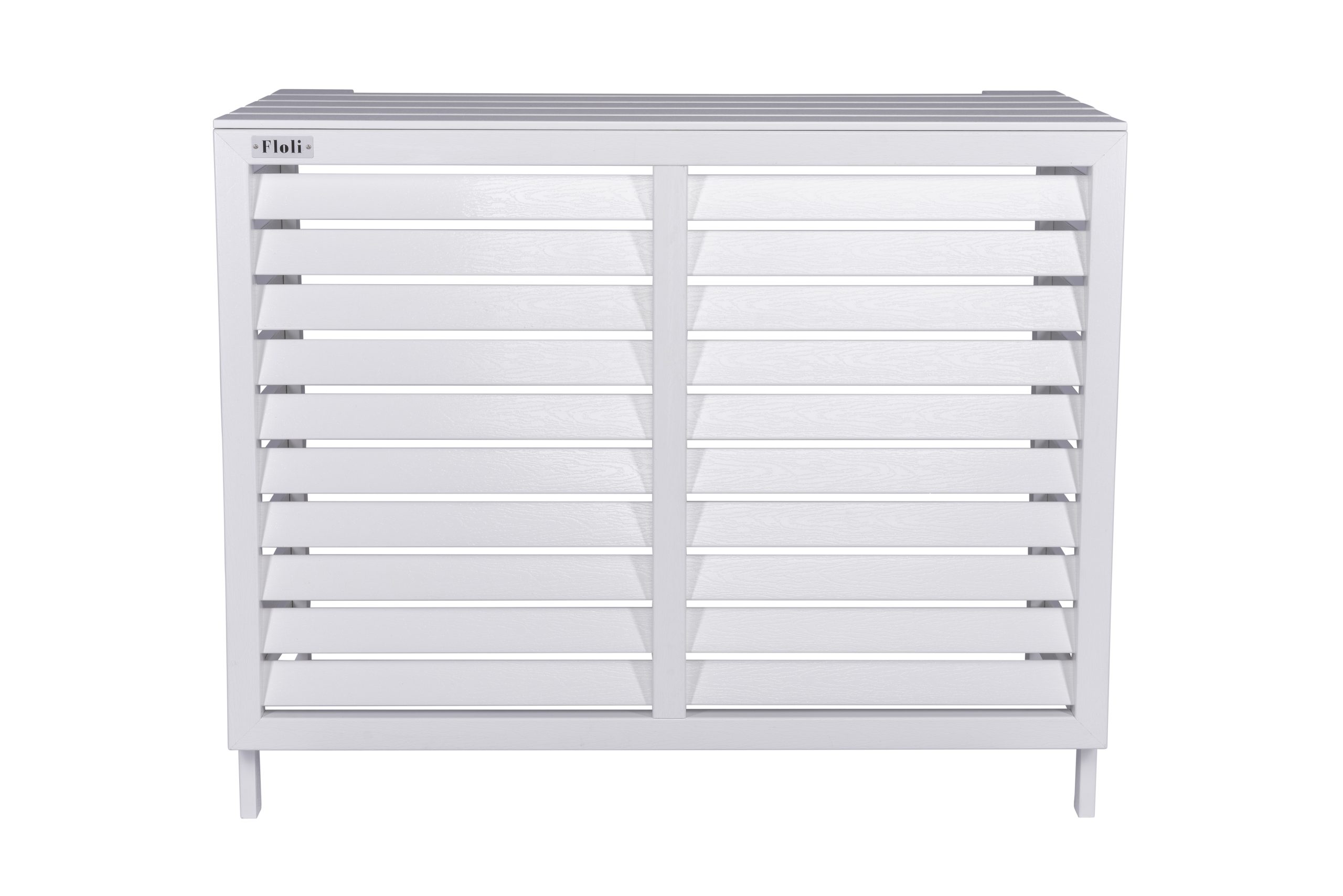 Floli Kunststof Airco Cover Buitenunit Omkasting  Houtlook Wit